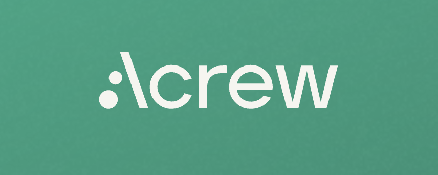 Acrew logo on green background