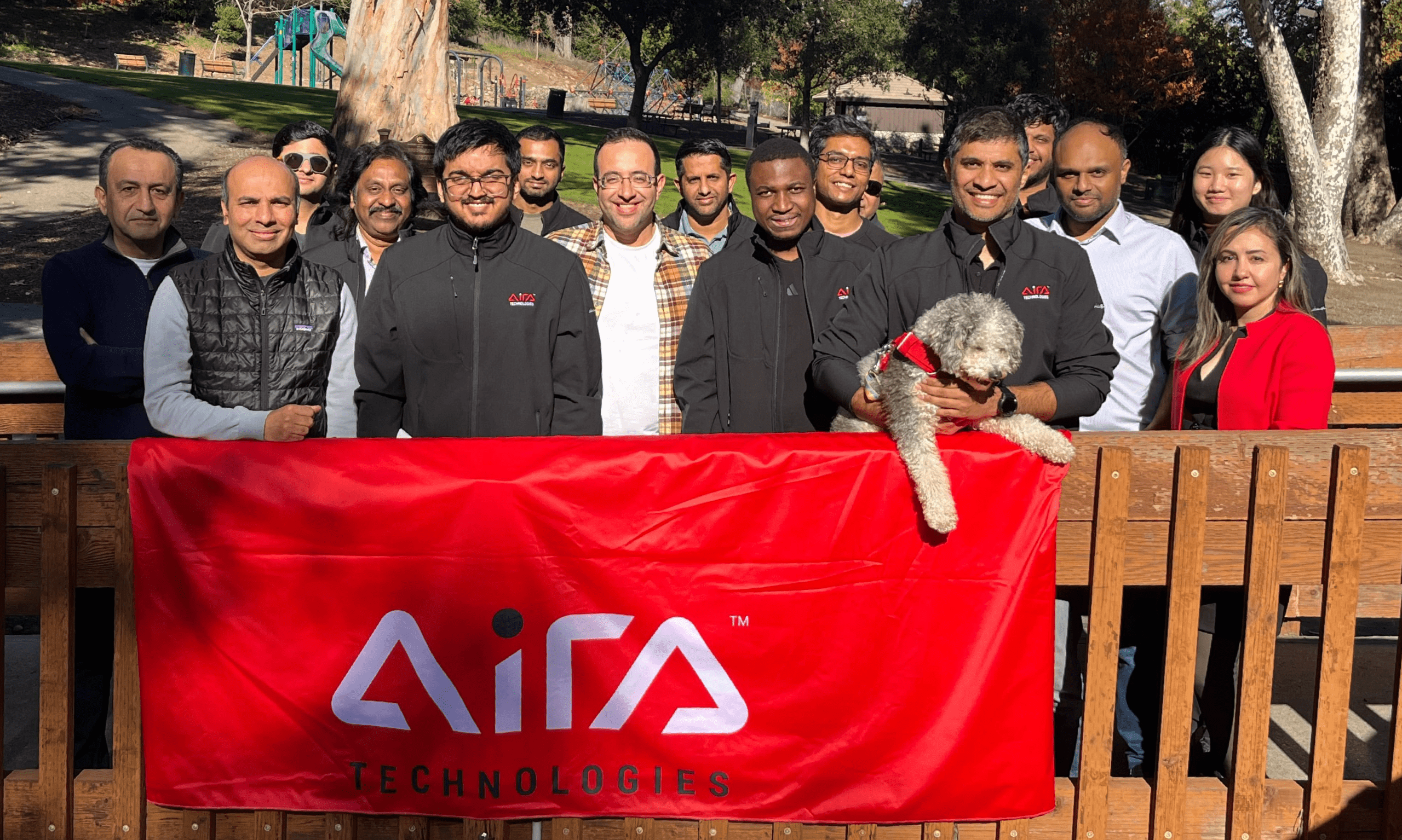 Aira Technologies team group photo outdoors